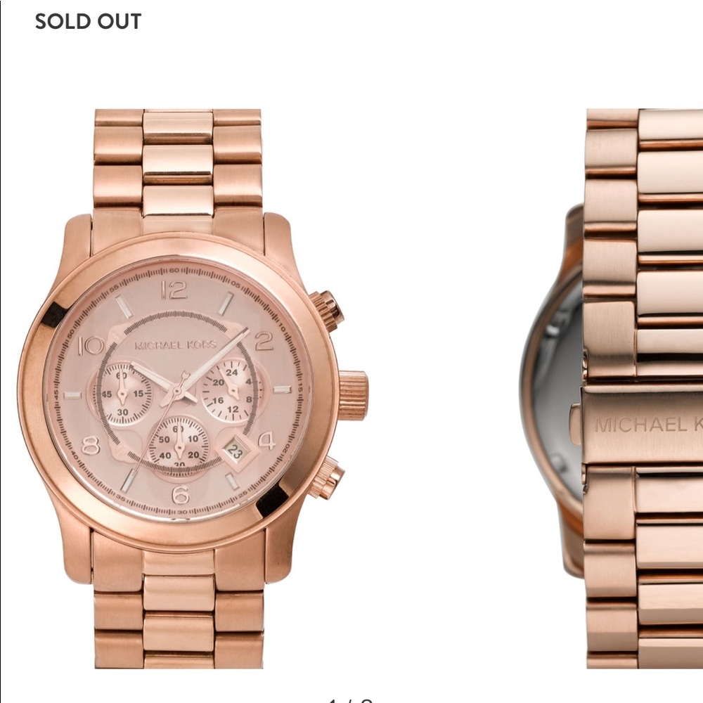 Sold Out Large Rose Gold Plated Michael Kors Watch